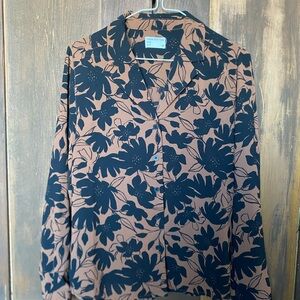 Frank & Oak Black Floral Blouse